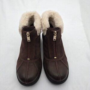 NWT UGG Classic Short II Chestnut Suede Sheepskin Boots! w/gold Zippers - 6